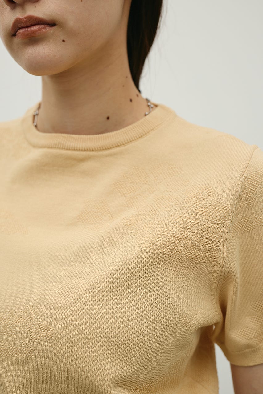 フラワージャガードニット L/ORG FREE