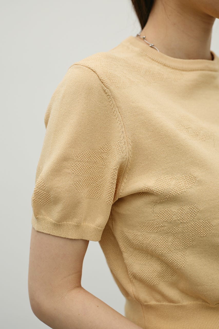 フラワージャガードニット L/ORG FREE