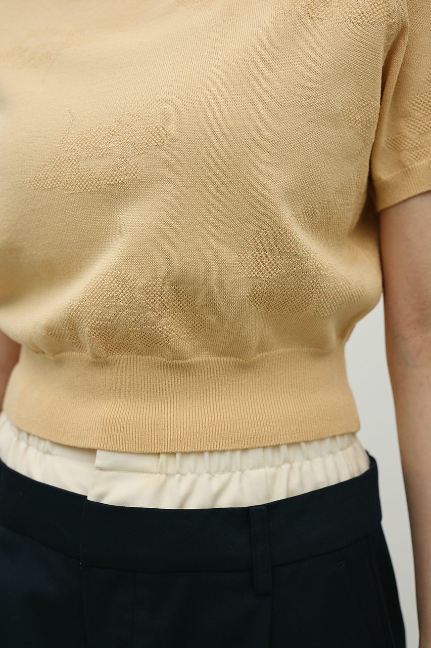 フラワージャガードニット L/ORG FREE