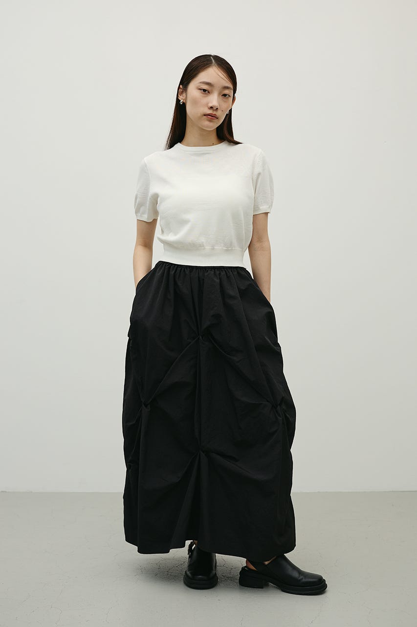 フラワージャガードニット WHT FREE