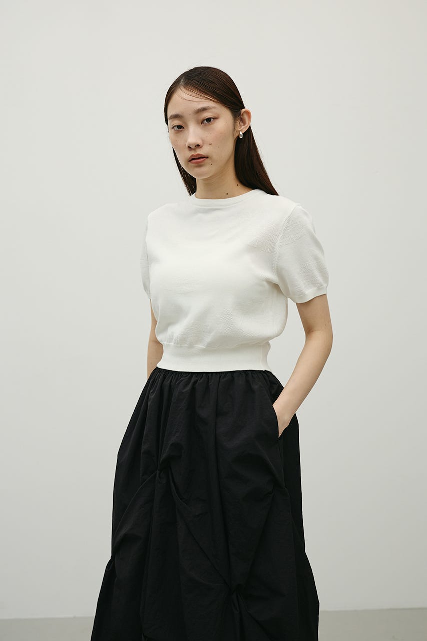 フラワージャガードニット WHT FREE