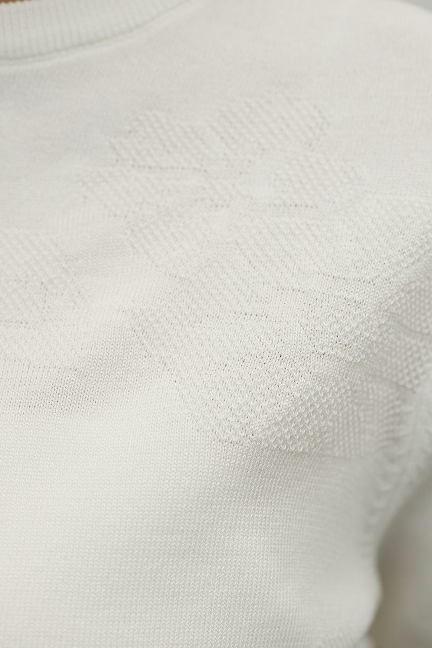 フラワージャガードニット WHT FREE