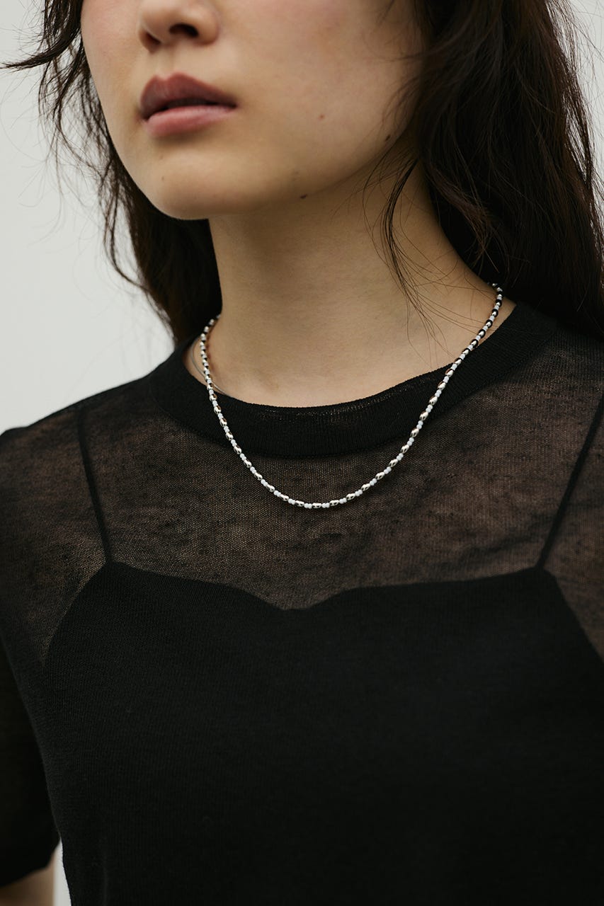 ウォッシャブルリネンミックスニットT BLK FREE