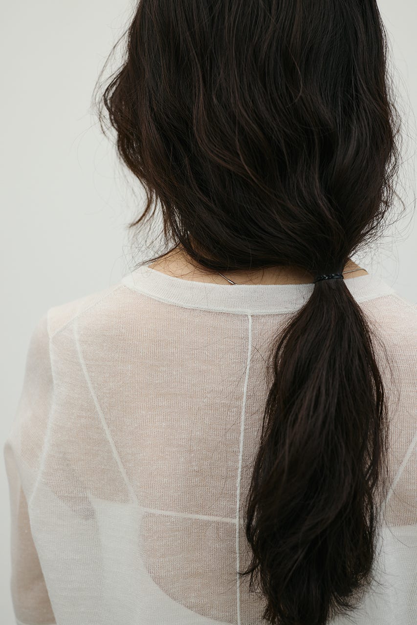 ウォッシャブルリネンミックスニットT WHT FREE