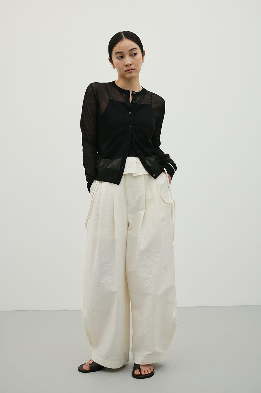 ウォッシャブルリネンニットカーディガン BLK FREE