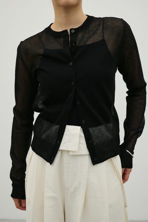 ウォッシャブルリネンニットカーディガン