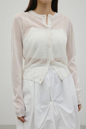 ウォッシャブルリネンニットカーディガン