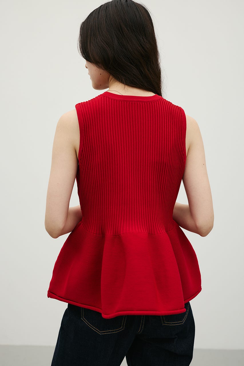 ペプラムフレアニット RED FREE