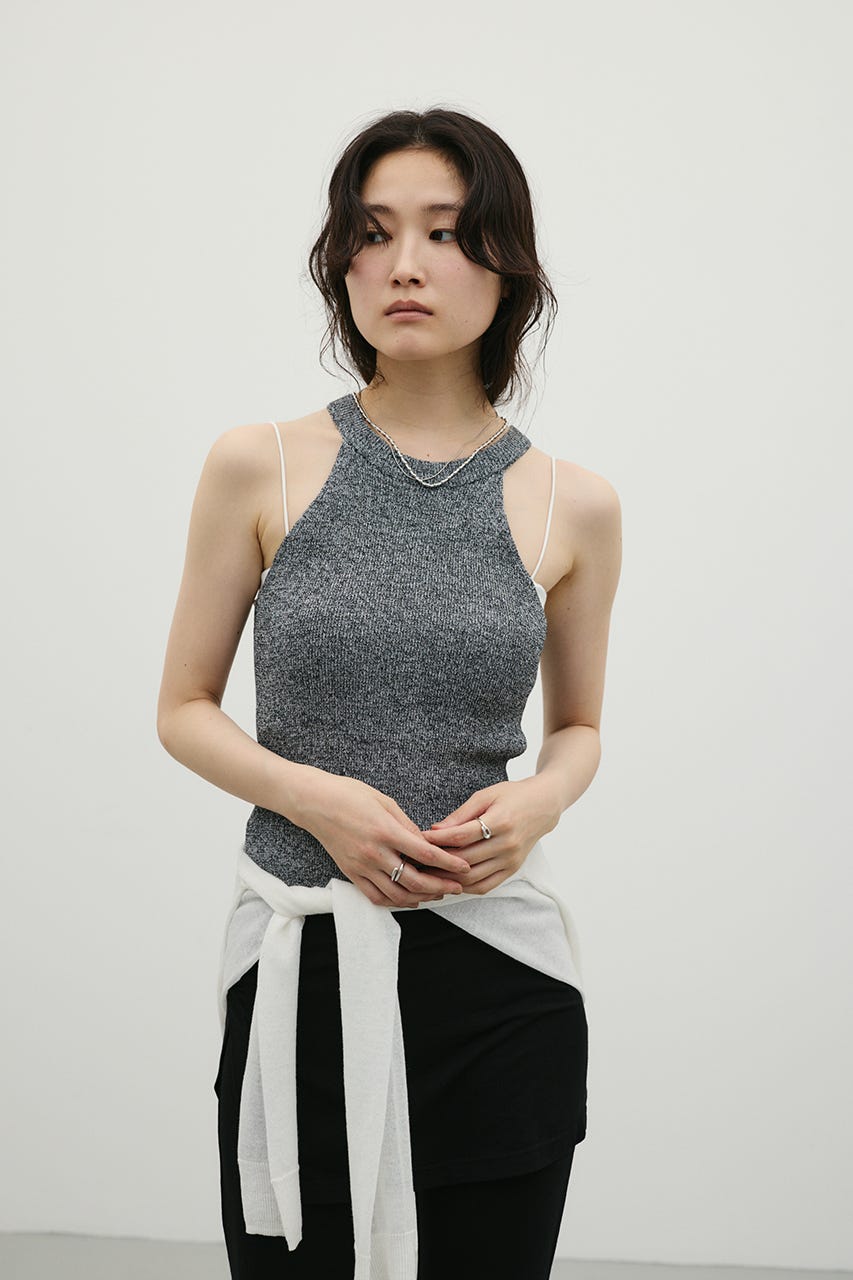 アメスリブークレニットトップ C.GRY FREE