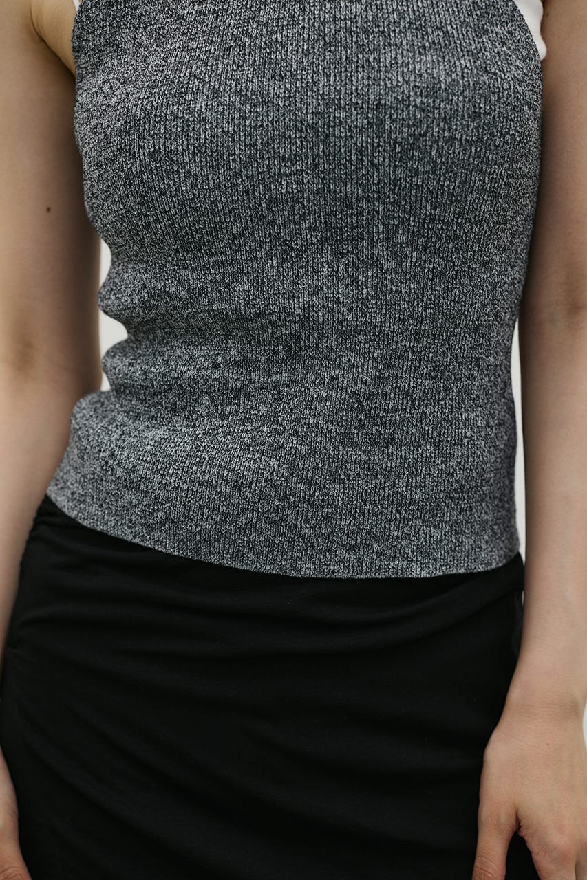 アメスリブークレニットトップ C.GRY FREE