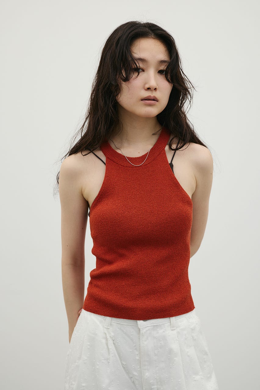 アメスリブークレニットトップ RED FREE