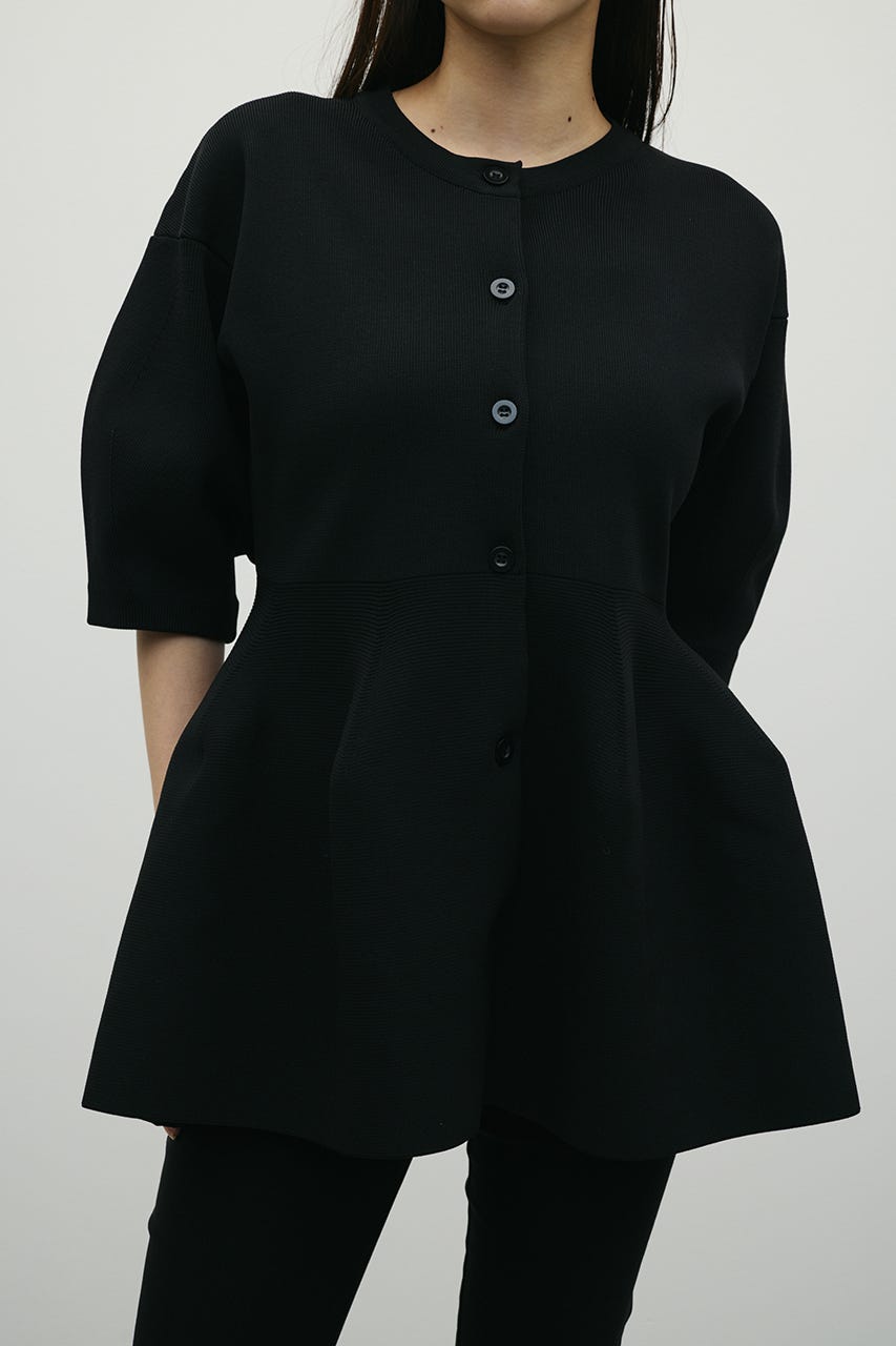 ペプラムフォルムスリーブカーデ BLK FREE