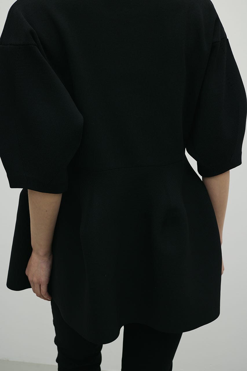 ペプラムフォルムスリーブカーデ BLK FREE