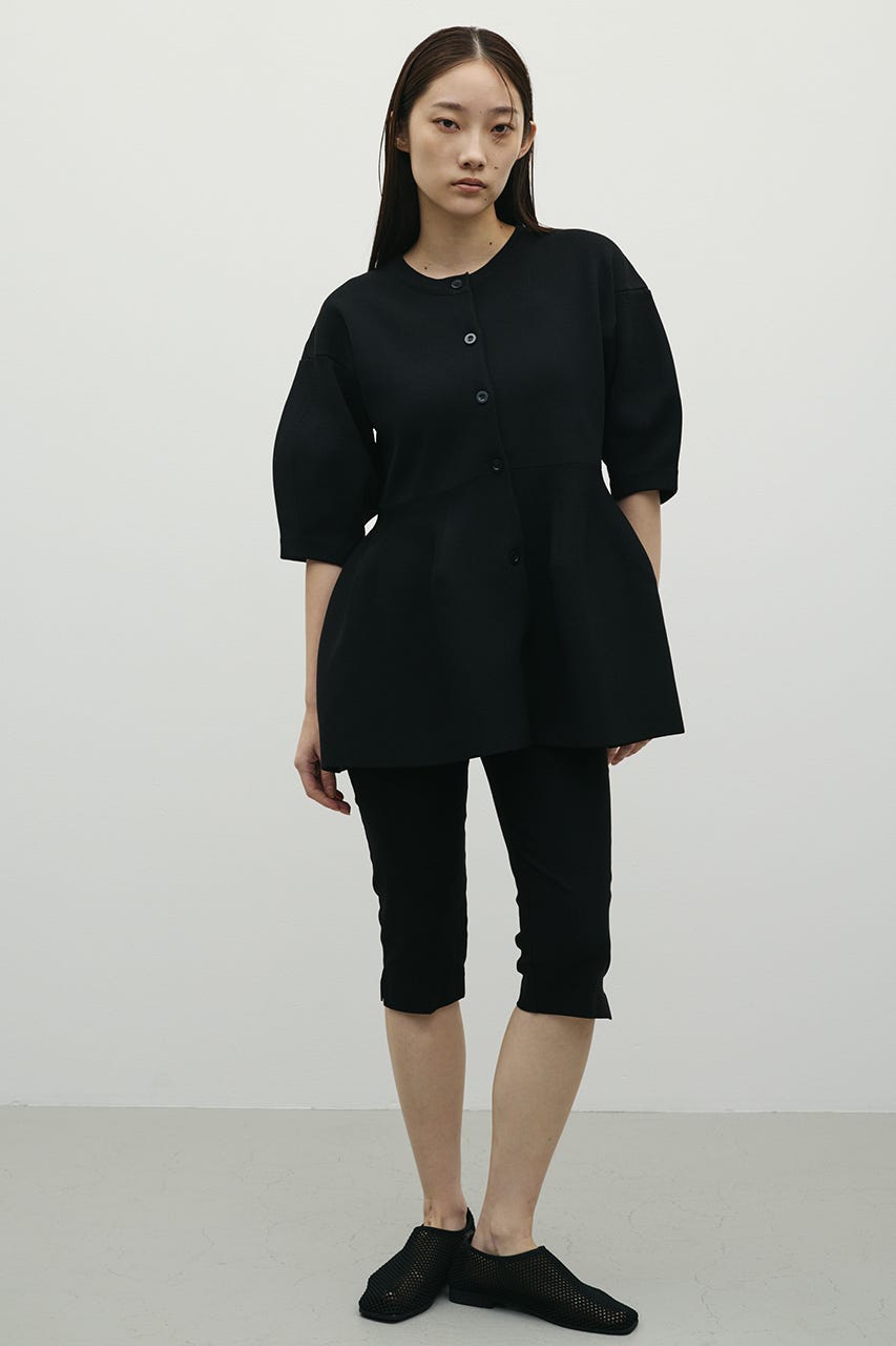 ペプラムフォルムスリーブカーデ BLK FREE