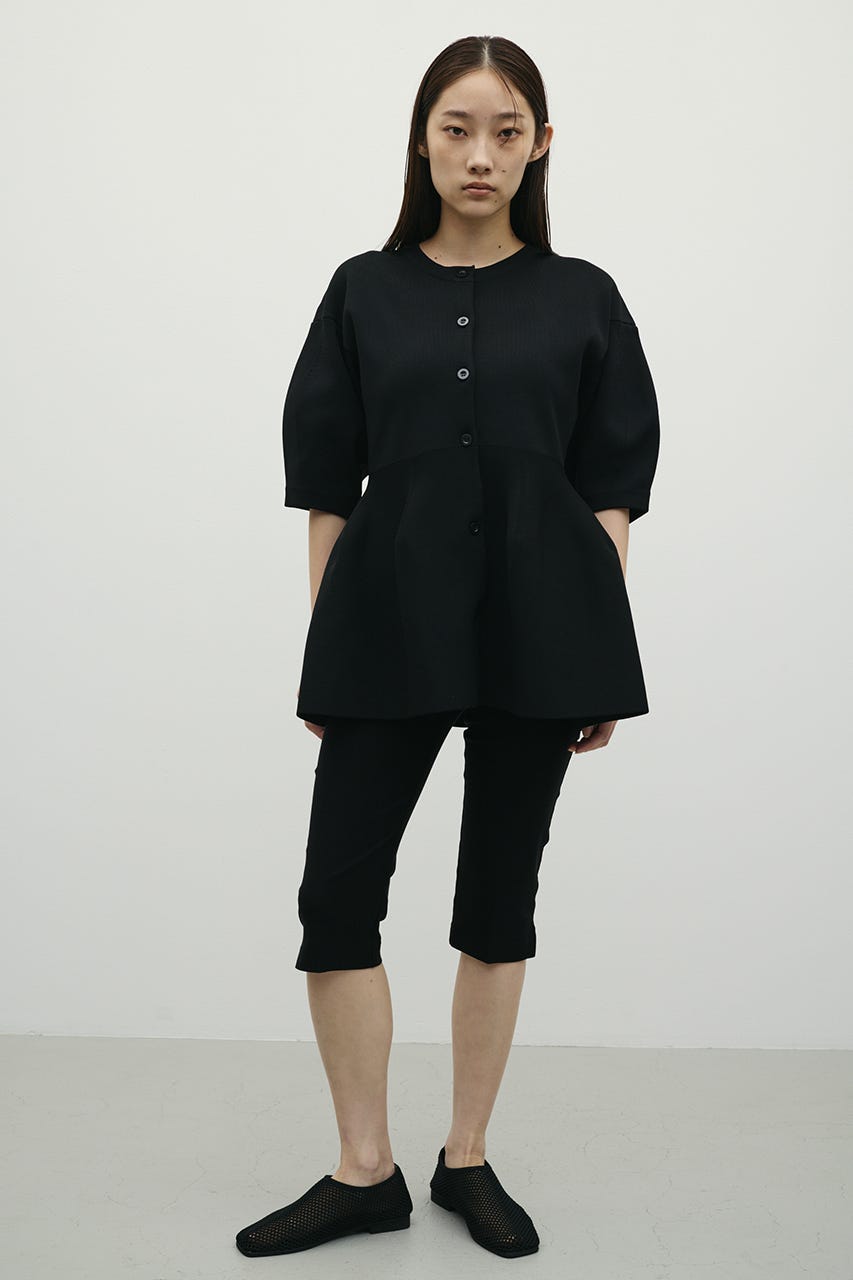 ペプラムフォルムスリーブカーデ BLK FREE