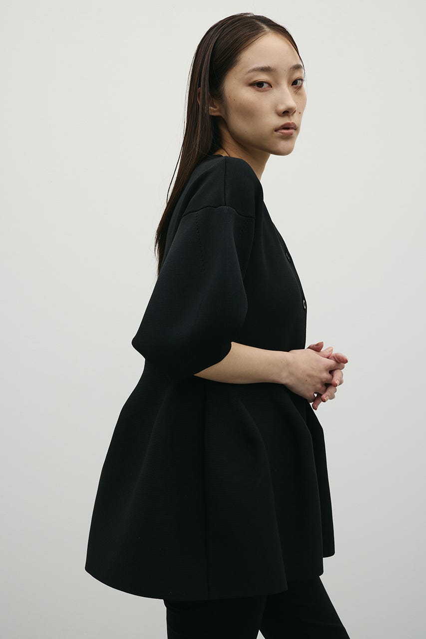 ペプラムフォルムスリーブカーデ BLK FREE