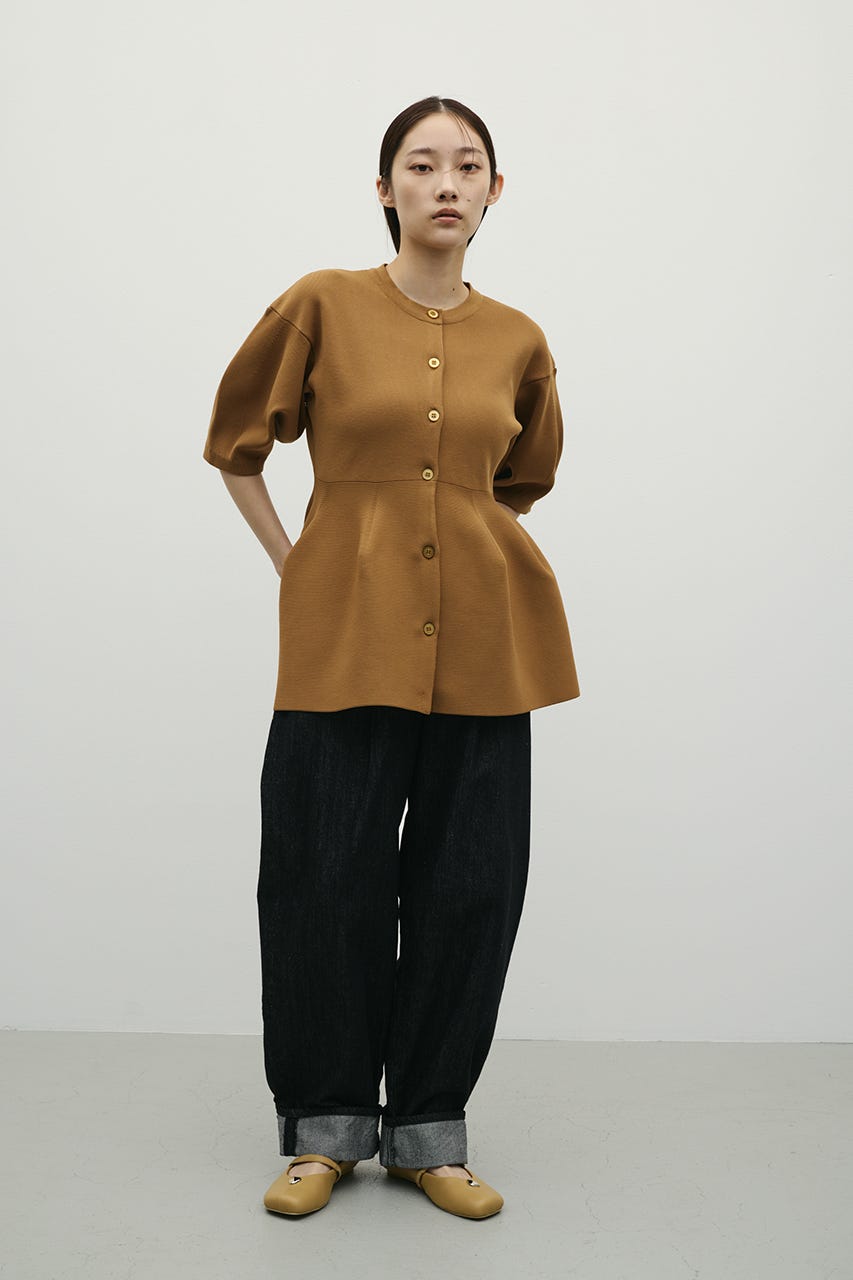 ペプラムフォルムスリーブカーデ CAM FREE