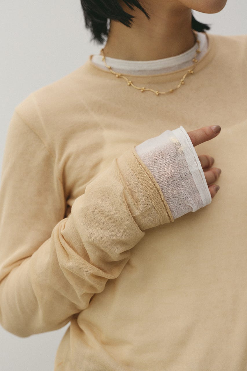 シアースキンニットトップ BEG FREE