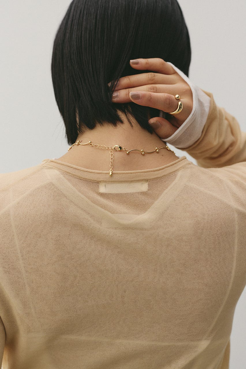 シアースキンニットトップ BEG FREE