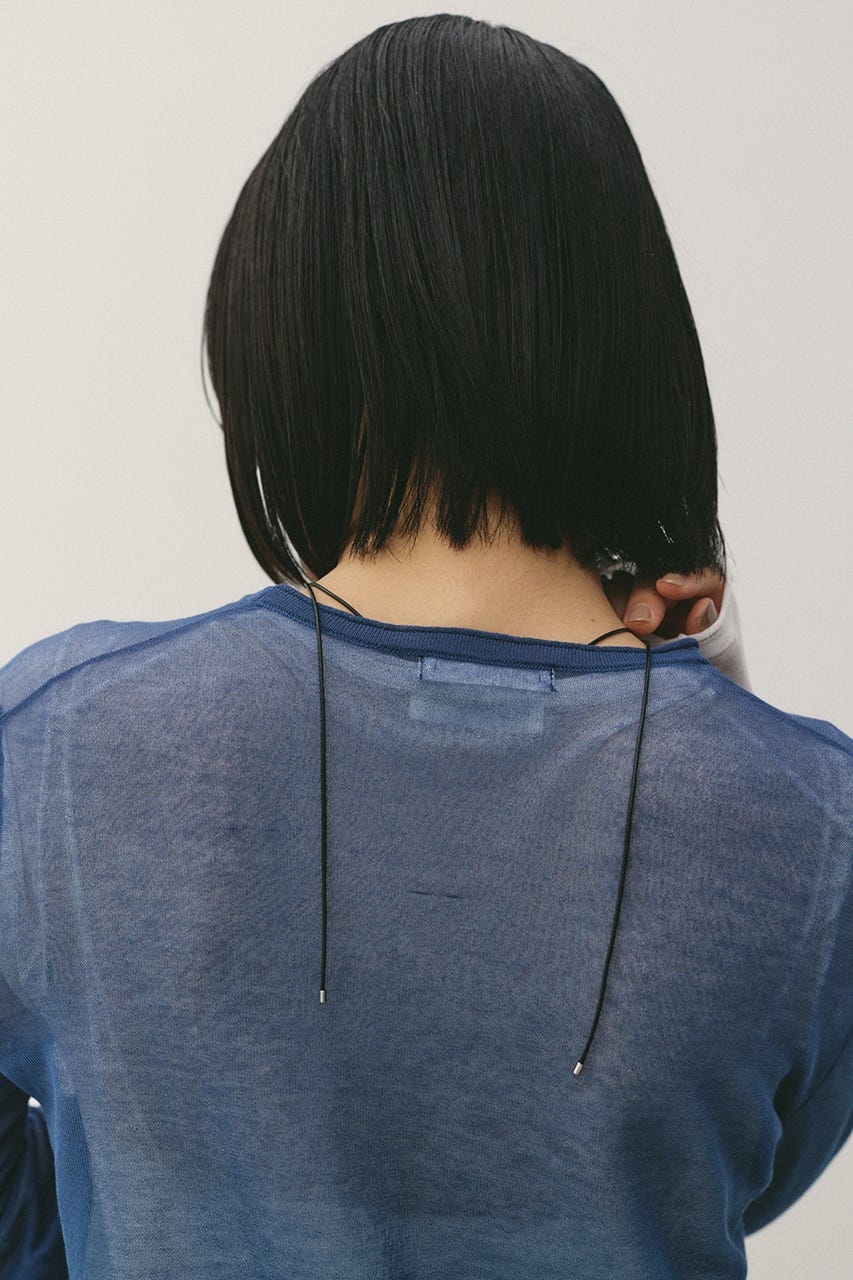 シアースキンニットトップ NVY FREE