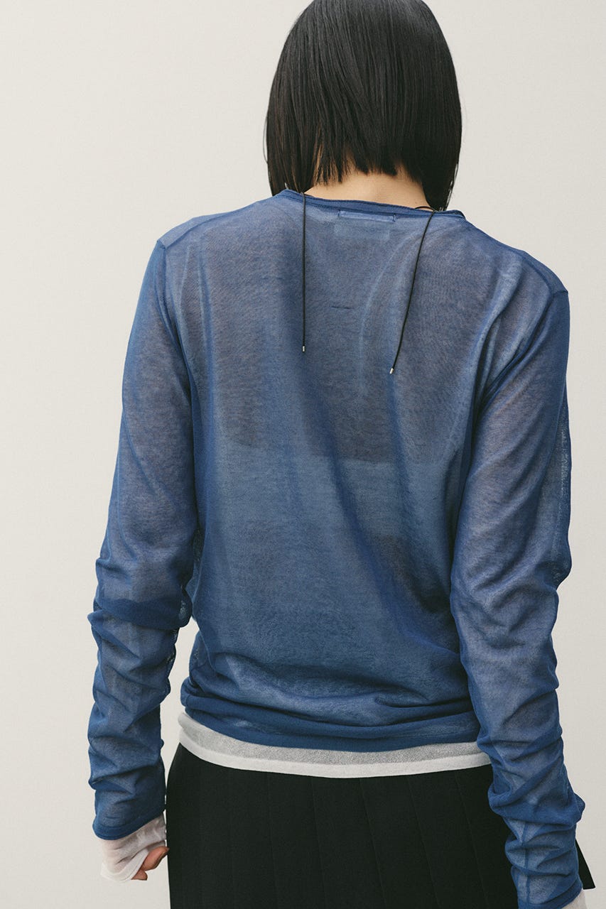 シアースキンニットトップ NVY FREE