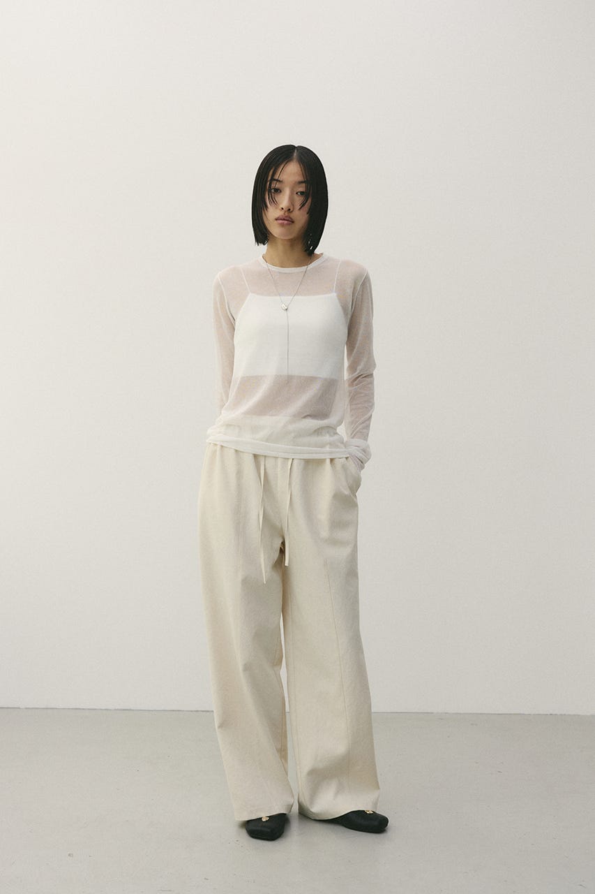 シアースキンニットトップ WHT FREE