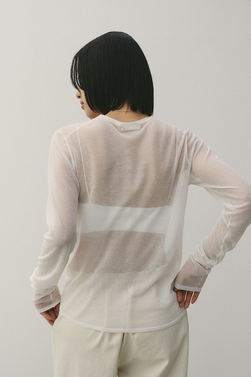 シアースキンニットトップ WHT FREE