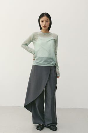 シアースキンニットトップ