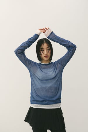 シアースキンニットトップ