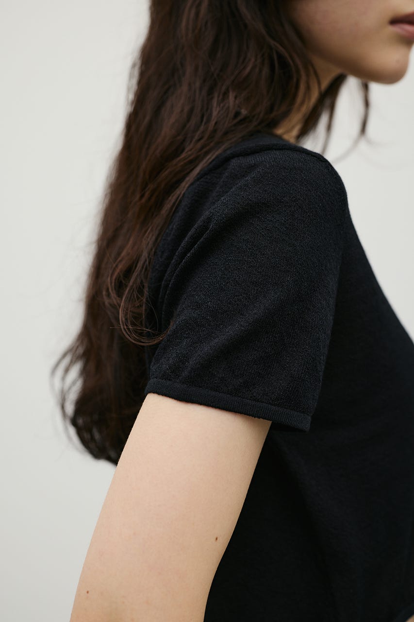 コンパクトニットカーデ BLK FREE