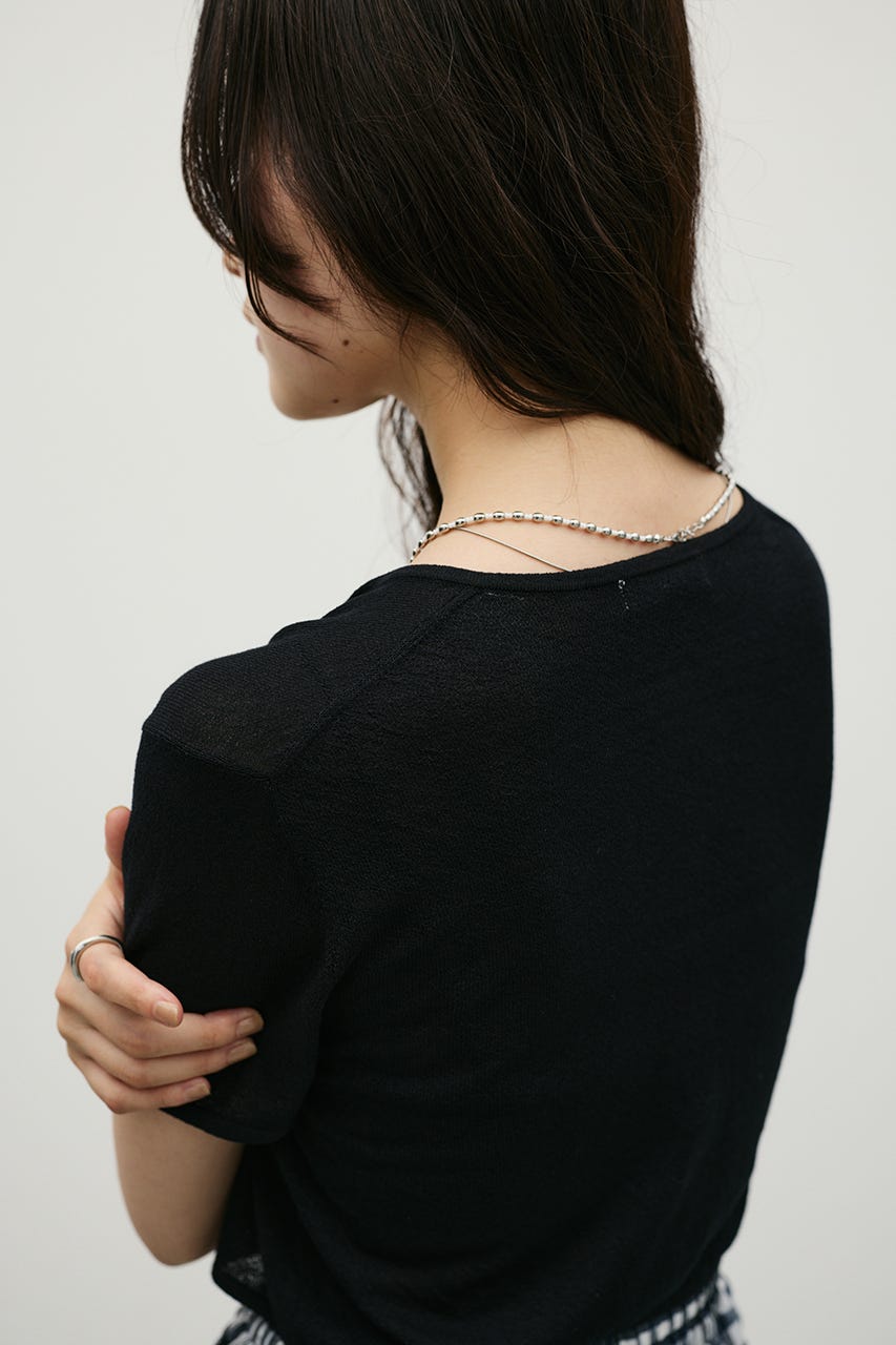 コンパクトニットカーデ BLK FREE