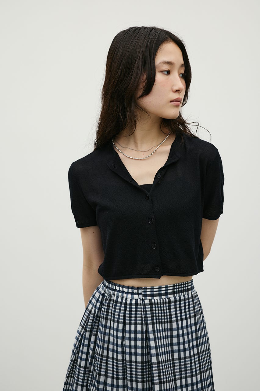 コンパクトニットカーデ BLK FREE