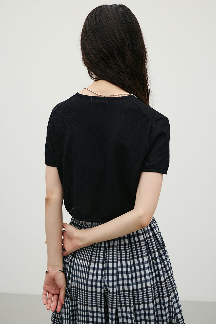 コンパクトニットカーデ BLK FREE