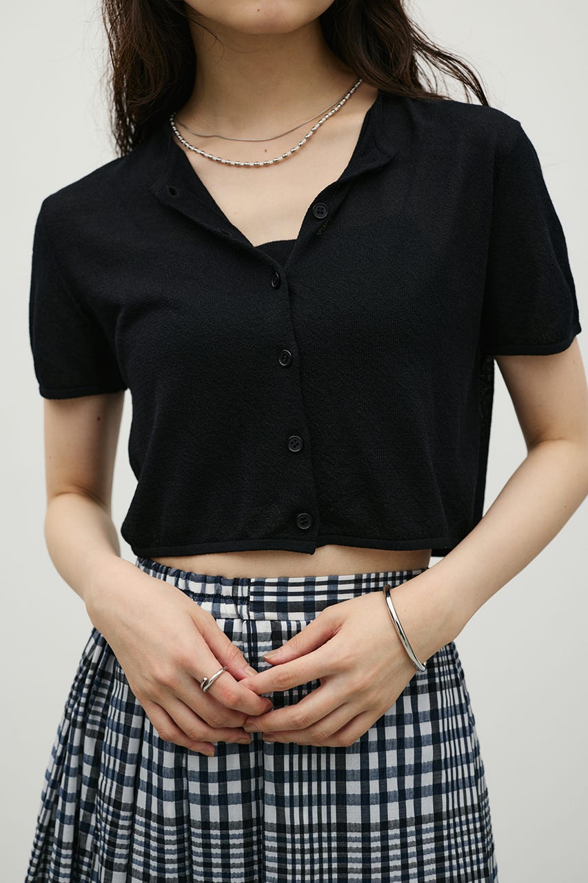 コンパクトニットカーデ BLK FREE
