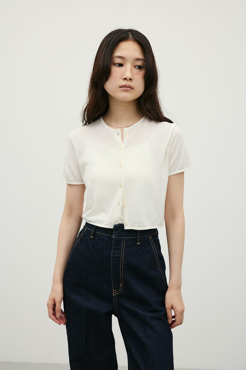 コンパクトニットカーデ WHT FREE