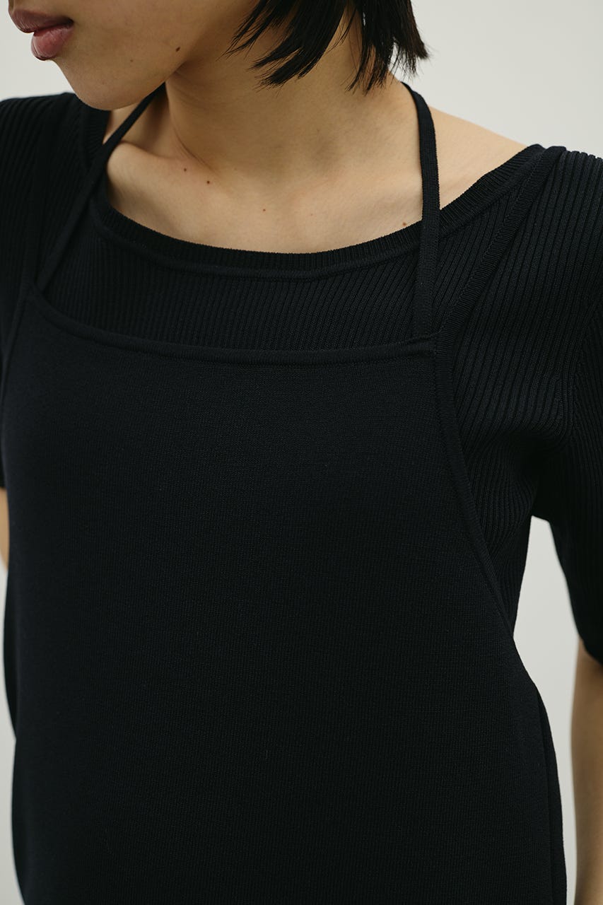 2ピースラップキャミワンピース BLK M