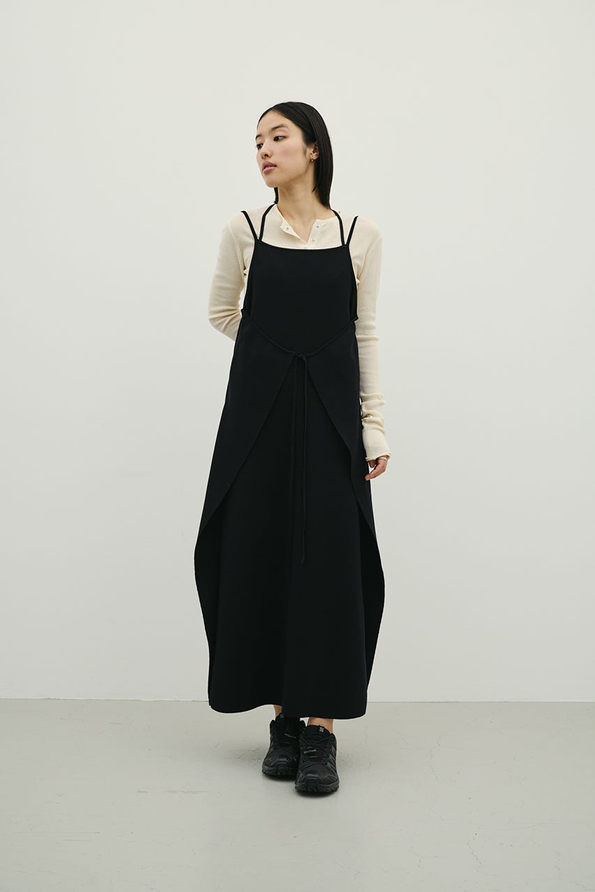 2ピースラップキャミワンピース BLK M