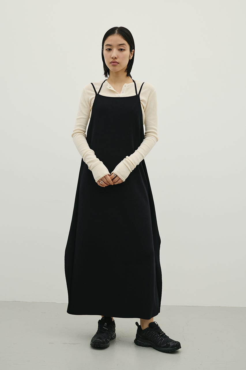 2ピースラップキャミワンピース BLK M