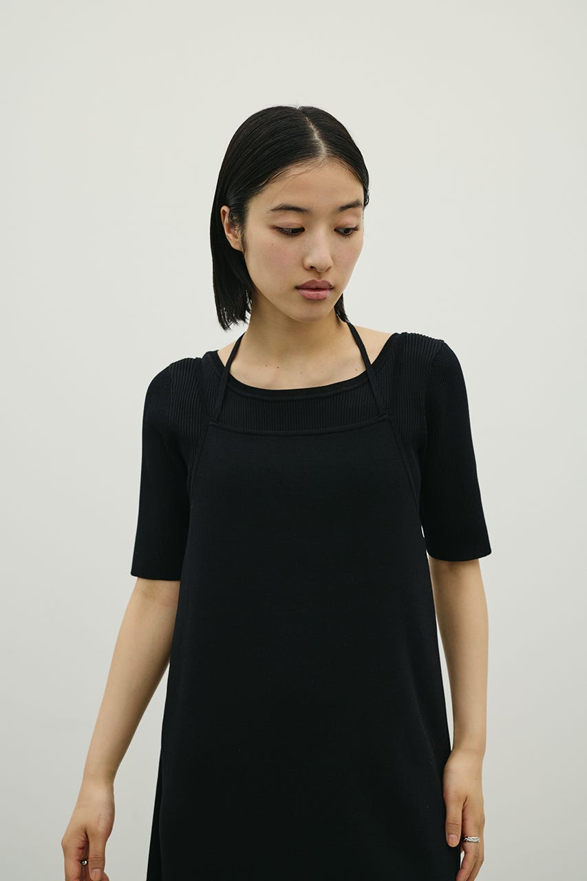 2ピースラップキャミワンピース BLK M