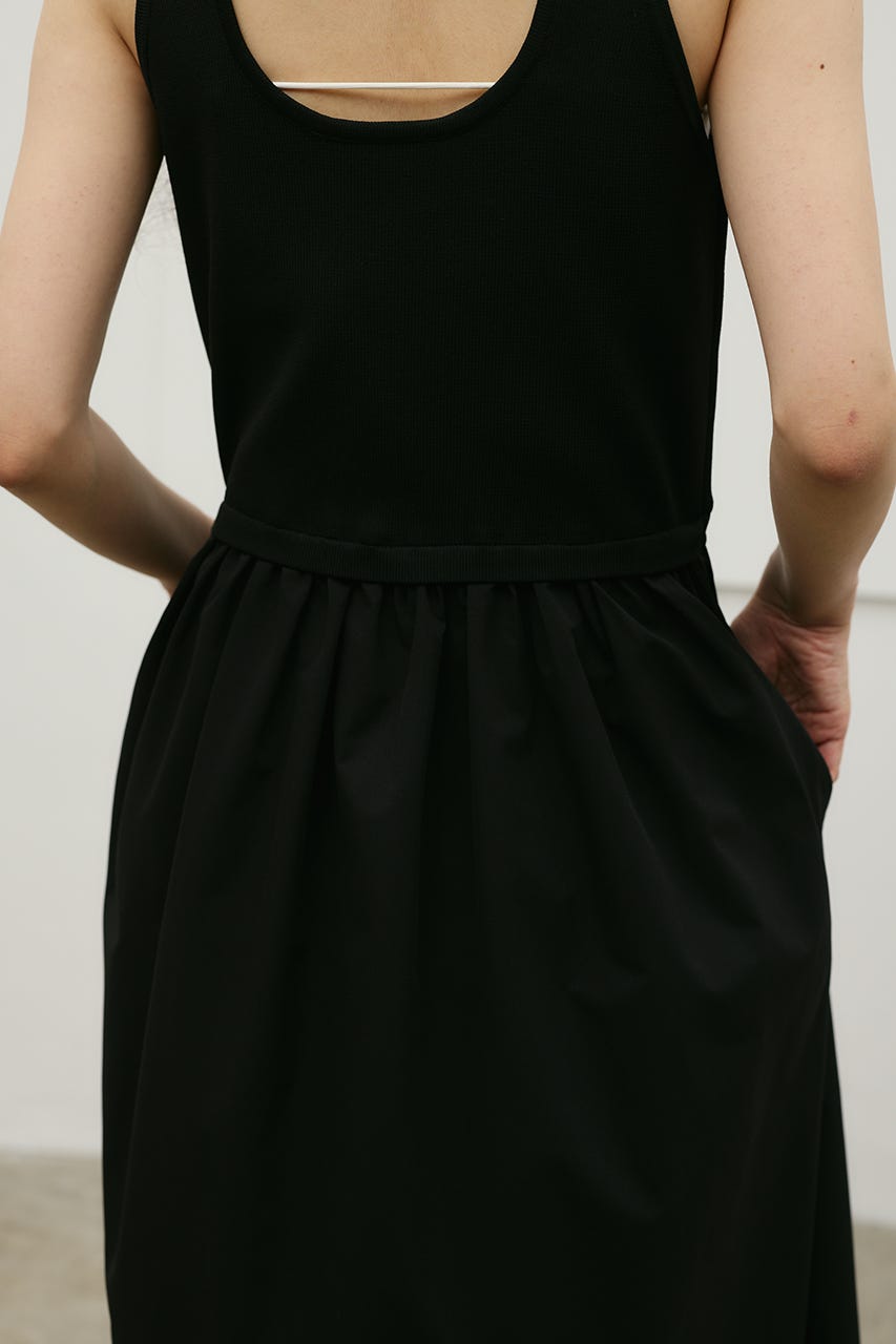 アメスリドッキングニットワンピース BLK M