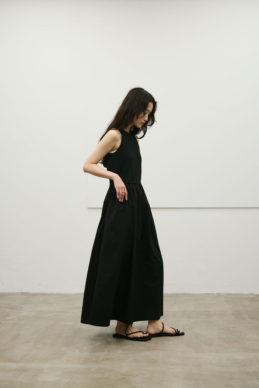 アメスリドッキングニットワンピース BLK M