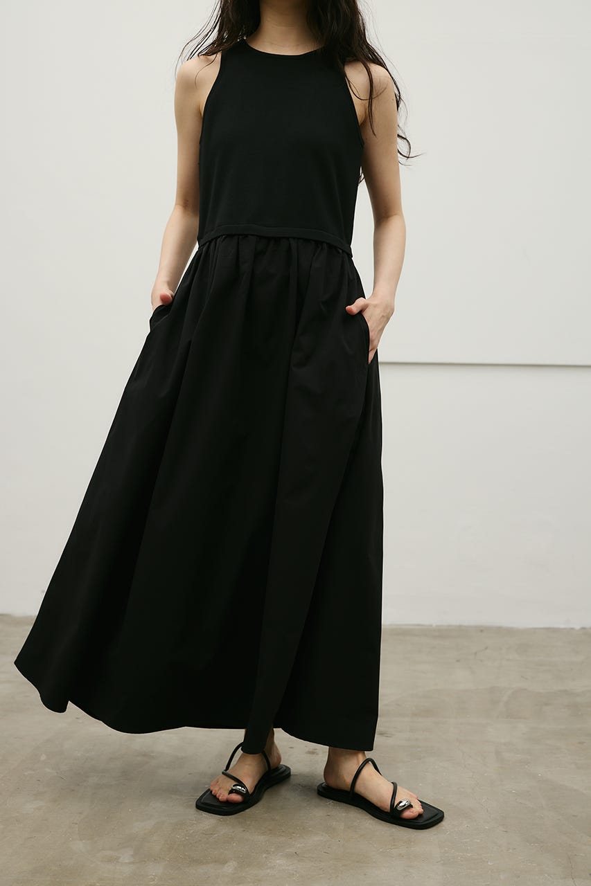 アメスリドッキングニットワンピース BLK M