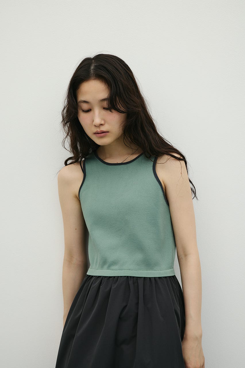 アメスリドッキングニットワンピース GRN M