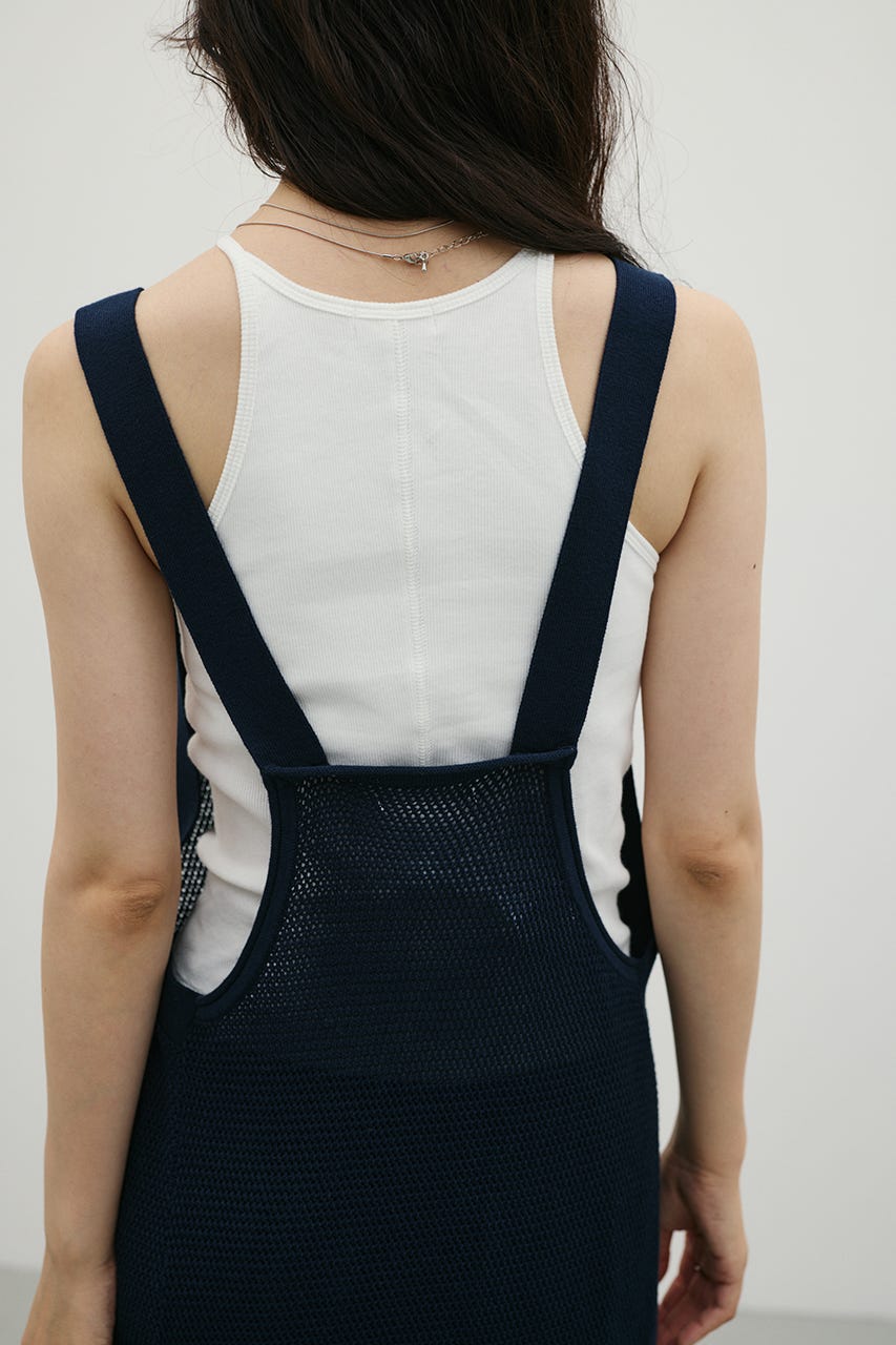 メッシュレイヤードワンピース NVY M