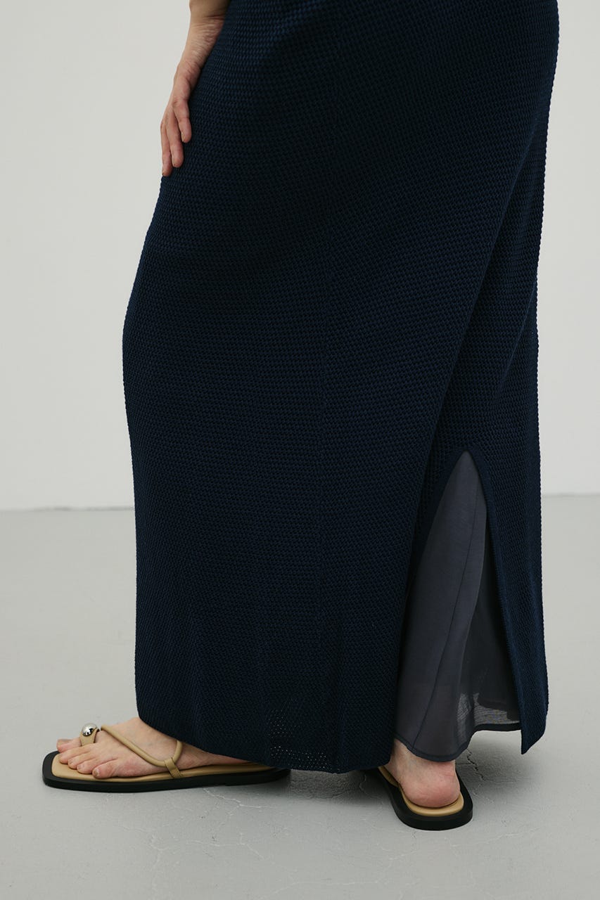 メッシュレイヤードワンピース NVY M