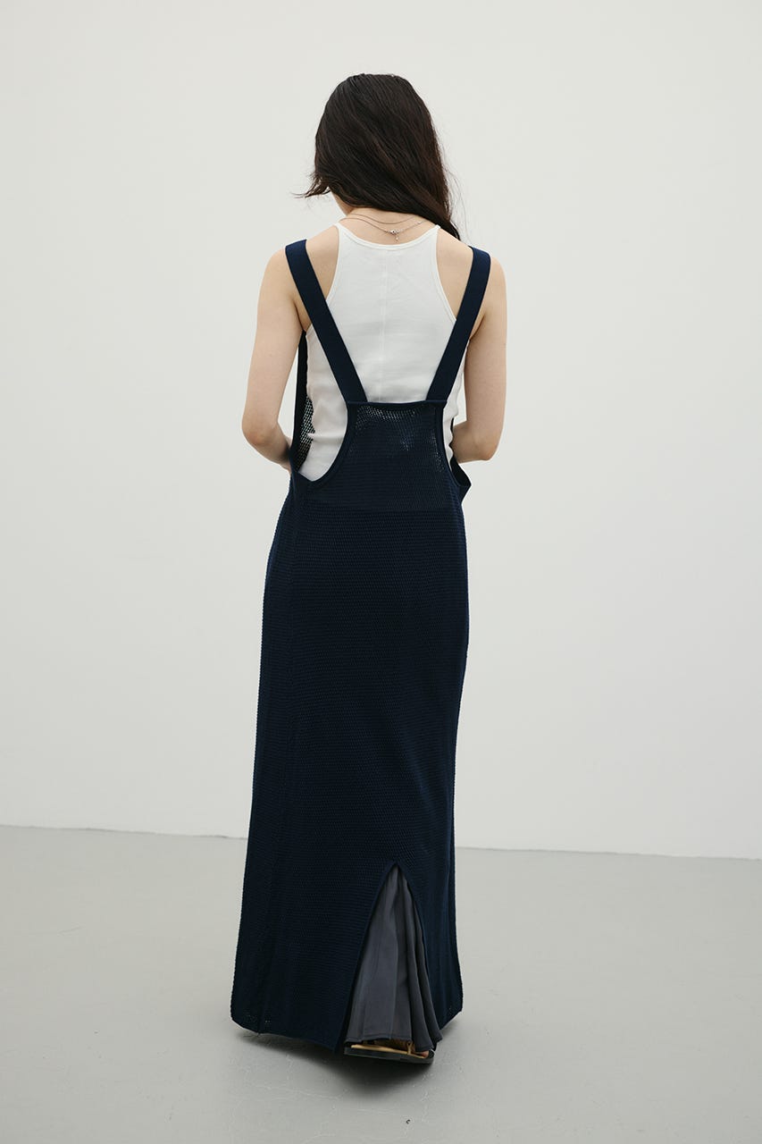 メッシュレイヤードワンピース NVY M