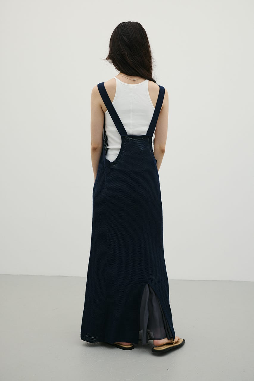メッシュレイヤードワンピース NVY M