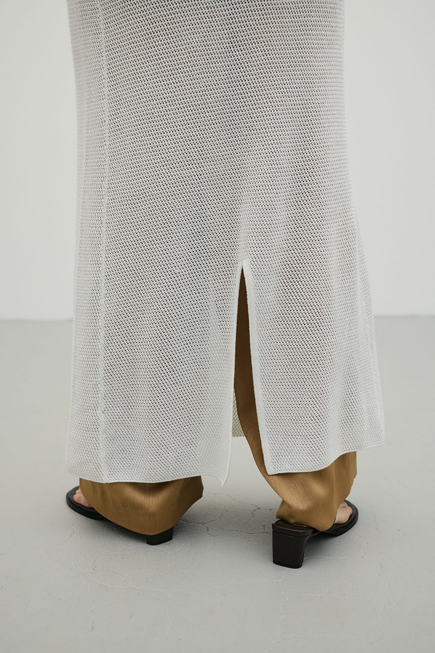 メッシュレイヤードワンピース WHT M