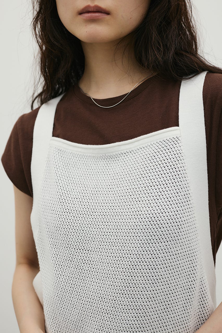メッシュレイヤードワンピース WHT M