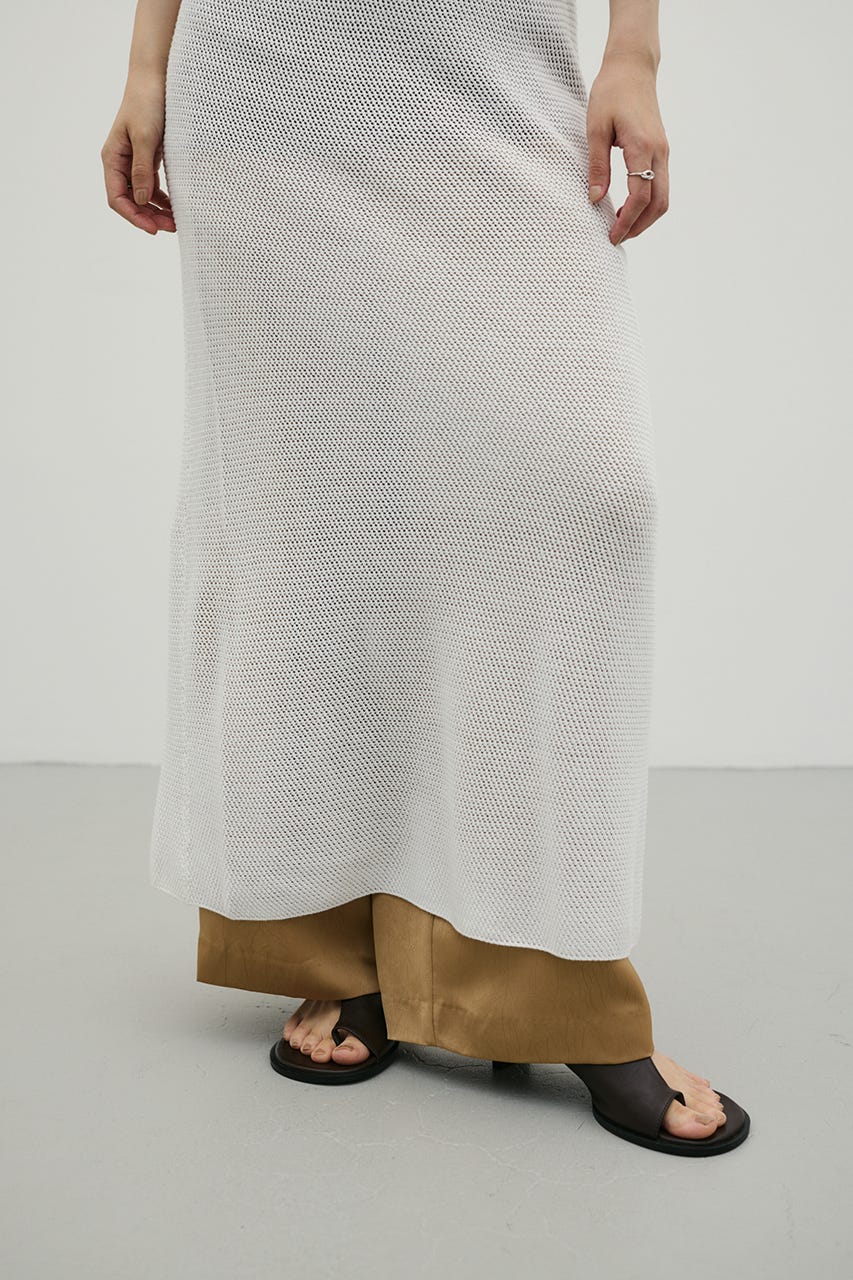 メッシュレイヤードワンピース WHT M